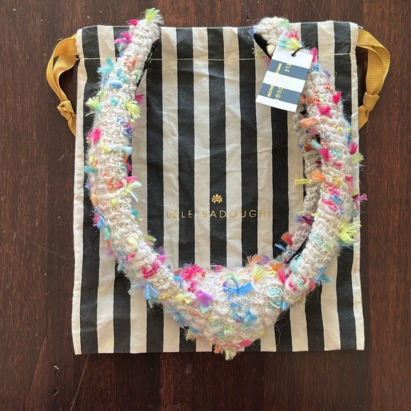 Lele Sadoughi Multicolor Boucle Knotted Headband Rainbow Confetti NWT - Picture 9 of 9